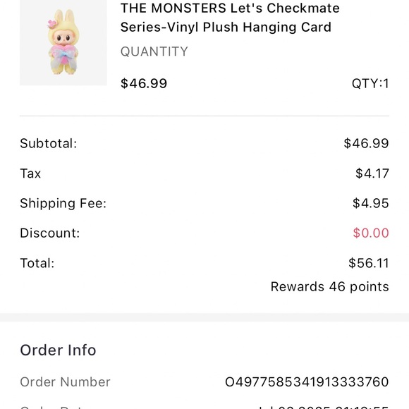 The Monsters (Labubu) Let’s Checkmate Series - Vinyl Plush Hanging Card (Queen) - Picture 6 of 6